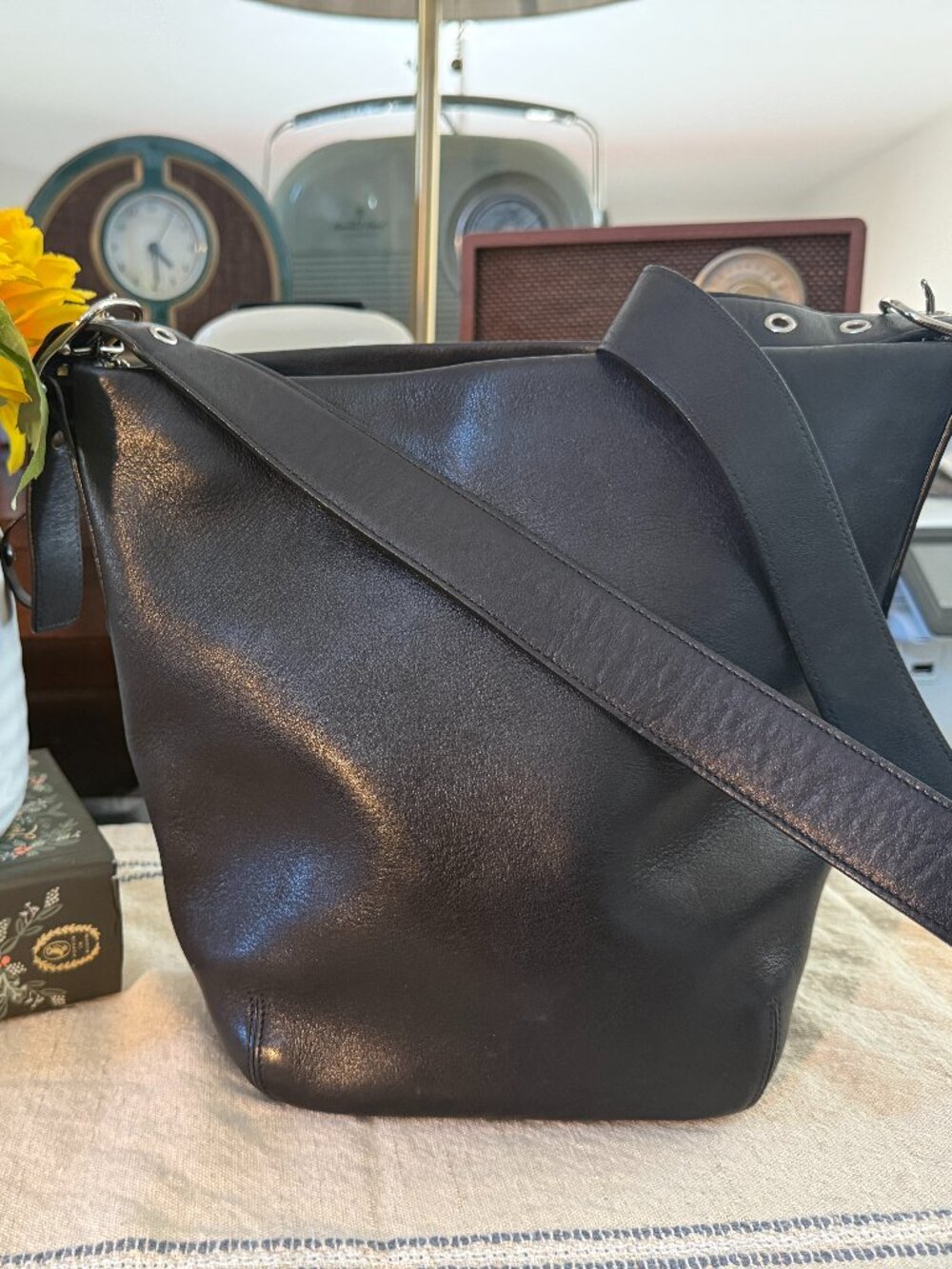 Coach Black Leather Soho Bucket Shoulder Bag | Soft Glove Leather | Classic